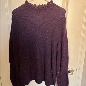 LOFT Deep Purple Cowl Neck Sweater